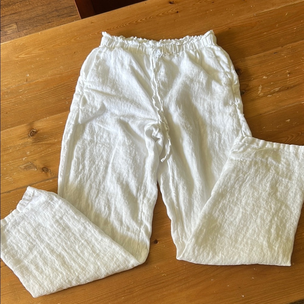 J. Crew White Wide Leg Pants